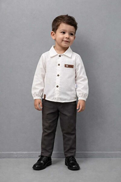 neocotton Детски комплект от 2 части: ленена риза и габардинени панталони