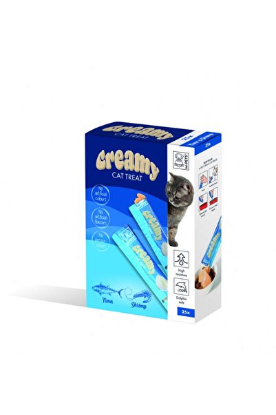 M-PETS Creamy Ton Balıklı ve Karidesli Krema Kedi Ödül Maması 25*15 Gr