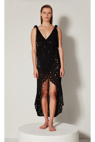 Penti Siyah Güpürlü Dantel Kumaşlı Rita Plaj Elbisesi - Özgür Masur Koleksiyonu