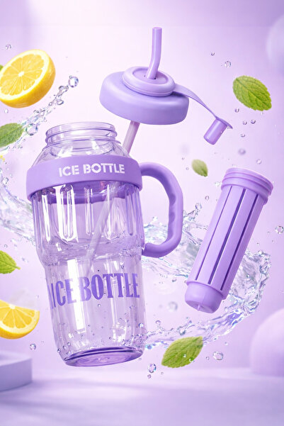 M&B WATER BOTTLE Ice Bottle - Pipetli Matara Lüks Matara Suluk Detoks Suluğu