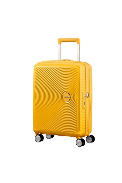 American Tourister Sarı Soundbox - Körüklü Kabin Boy Sert Valiz 55 cm