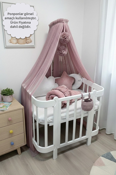 Kiddy Happy Koyu Lila Beşik Cibinlik ve Cibinlik Aparatı