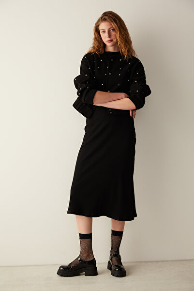 Penti Taşlı File Siyah Soket Çorap