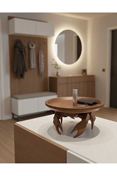 PAMUK'S DESİGN 3D Dekoratif Yengeç Figürü Kahverengi Pratik Ev Gereçleri Sunu...