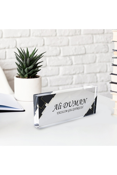 Store Kişiye Özel Akrilik Ofis Masa Üstü İsimlik Büro Ofis Makam İşyeri Hediy...