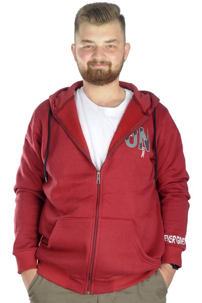 ModeXL Hanorac pentru bărbați Mode XL, cu glugă și fermoar, Keep On 22533 Roș...