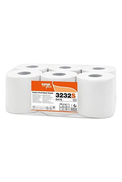 Celtex Rolă de prosop, rolă centrală, 2 straturi, 108 m, alb, 6 role