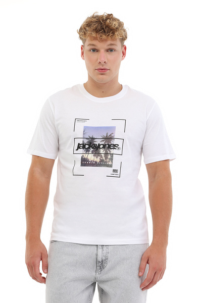 Jack & Jones JCOSYSTEMATIC TEE SS Beyaz Erkek Kısa Kol T-Shirt