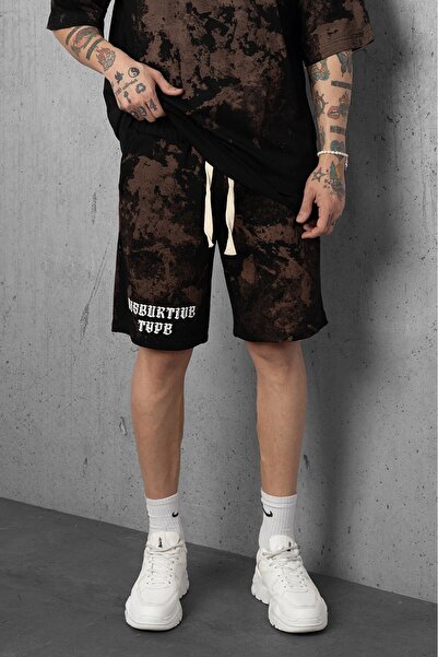 Plus Eighteen Black Disburtive Type Men's Shorts