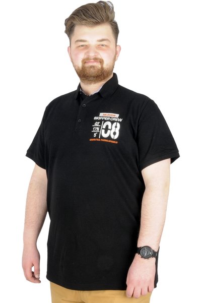 ModeXL Mode XL Large Size T-Shirt Polo Skipper Crew 22341 Black