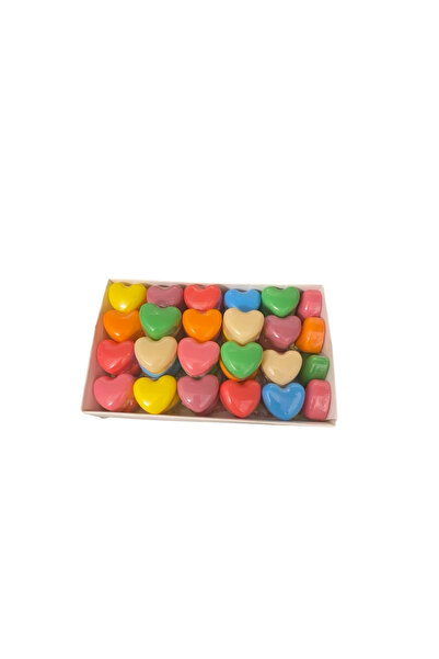 SOFT EL YAPIMI, ORGANİK, HEDİYELİK, 50 ADET RENKLİ MİNİ KALP SABUNLAR (BADEM ...