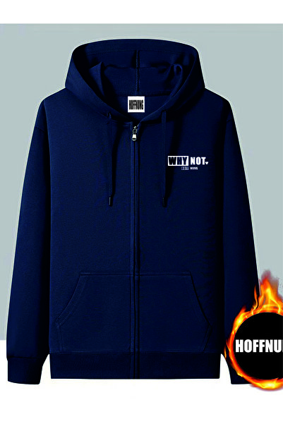 HOFFNUNG Hanorac unisex din bumbac oversize, cu imprimeu „why not HOFFNUNG”, ...