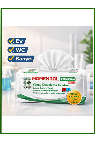 momendol Yüzey Temizlik Havlusu Beyaz Sirke Katkılı Beyaz Sabun Kokulu 1x50 Adet