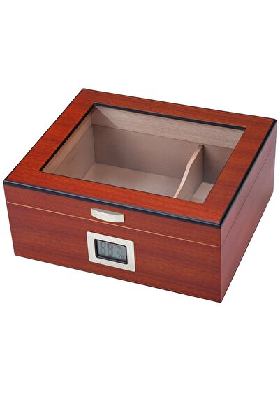 Falconetti Açık Kahverengi Camlı Humidor Puro Kutusu rd47