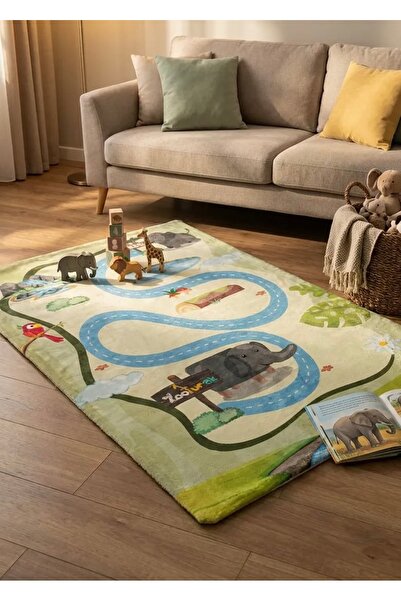 zooturak Çocuk Oyun Matı Bebek Minderi Fil 100x150
