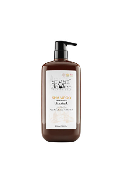 argan de luxe علاج أرغان ديلوكس لفرد وتنعيم الشعر - الخطوة 1: شامبو، 1000 مل