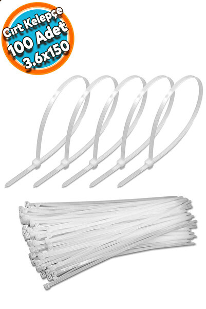 Genel Markalar Cırt Kelepçe -Plastik -Beyaz -Kablo Bağı-Çok Amaçlı Bağlama -3...