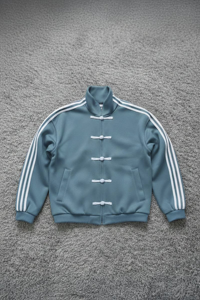 Karakedi Jachetă unisex albastră retro cu trei dungi vintage Y2K