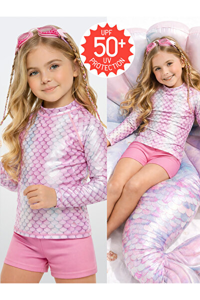 Denokids Μαγιό για κορίτσια με προστασία UV T-shirt UVP+50 Factor Protection ...