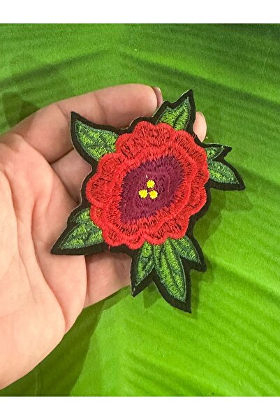 Gönülden Tasarım Ütü İle Yapışan Nakış İşleme Çiçek Arma Dikiş Aksesuarı 10x9 Cm