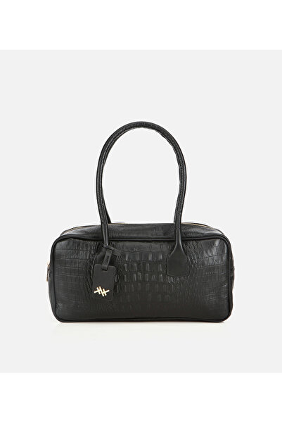 Hotiç Kadın Deri Siyah Bowling Omuz Çantası