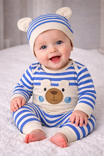 bebekyol Striped Eared Baby Set