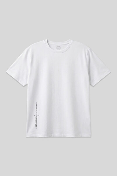 TOMMY LIFE Tricou pentru bărbați cu decolteu în formă de O, cu imprimeu alb, ...