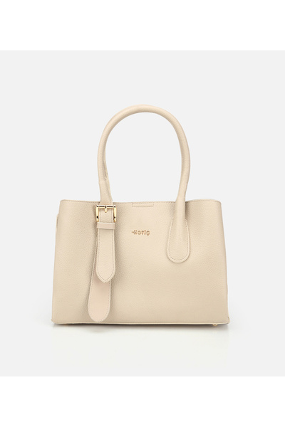 Hotiç Kadın Bej Kemer Detaylı Omuz Çantası