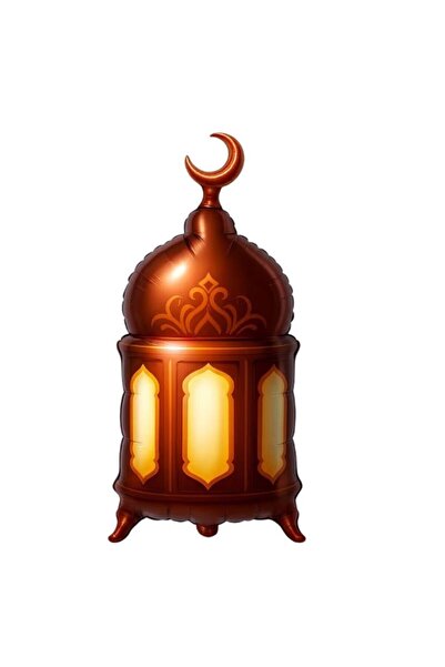 partidolu Ramazan Kandili Şekilli Kahve Renk 69x38 Cm Folyo Balon 1 Adet