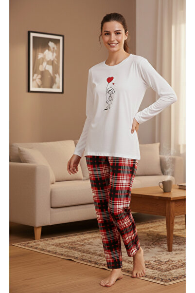 Bella Dossi Cotton Minimalist Love Figured Lover Couple Pajama Set