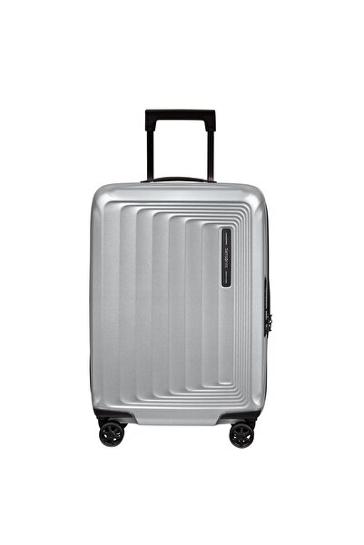 Samsonite Gri Spinner Nuon Körüklü 4 Tekerlekli 55 cm Kabin Boy Valiz