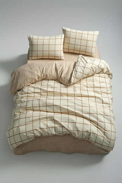 Lotusline Бежевий комплект підковдр Minikaro двосторонній стійкий до вицвітання