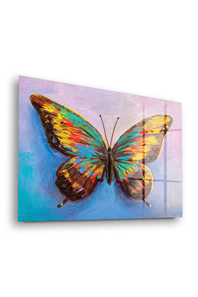 Decovetro Tablou din sticlă Fluture colorat