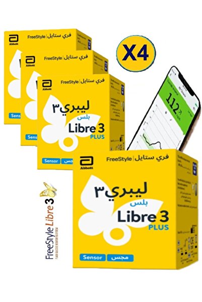 Abbott مستشعر فري ستايل ليبري3 بلس نظام فلاش لمراقبة وقياس السكر المستمر لمدة...