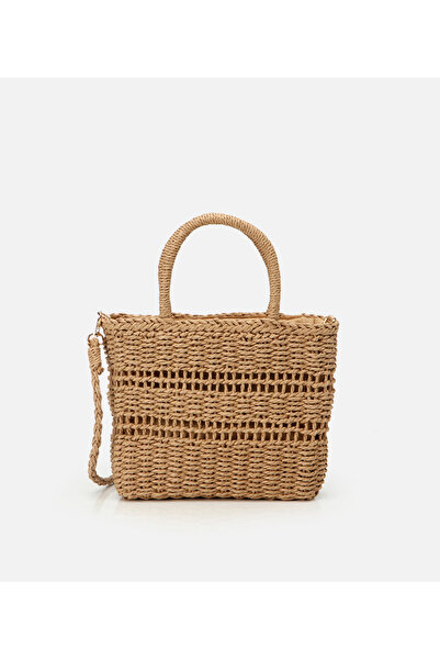 Hotiç Kadın Hasır Kahverengi Omuz Çantası