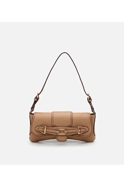 Hotiç Kadın Vizon Toka Detaylı Asimetrik Çapraz Askılı Çanta