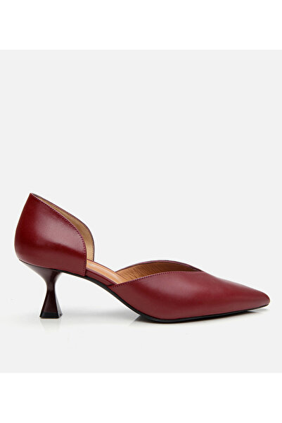 Hotiç Kadın Deri Bordo İnce Topuklu Stiletto