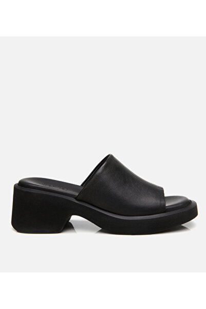 Hotiç Kadın Deri Siyah Topuklu Terlik