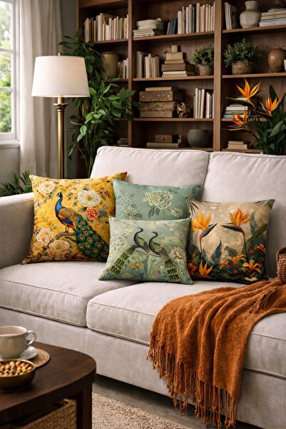 Arancione Co . غطاء وسادة مطبوع على الوجهين مكون من 4 قطع 6AOD5