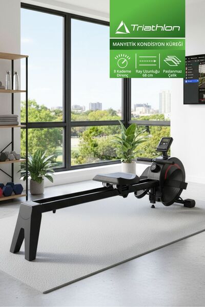 Triathlon T-231 Manyetik Kondisyon Küreği | Paslanmaz Çelik | 8 Kademeli Dire...