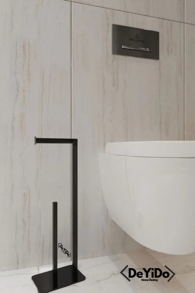 DeYiDo Tuvalet Kağıtlığı Yedekli Özel Tasarım Ağır Döküm Ayaklı Devrilmez Pratik Banyo Tuvalet Wc Askısı