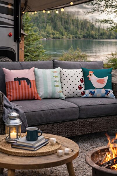 Evdek Double-Sided Printed 4-Piece Throw Pillow Cover 6Eod12