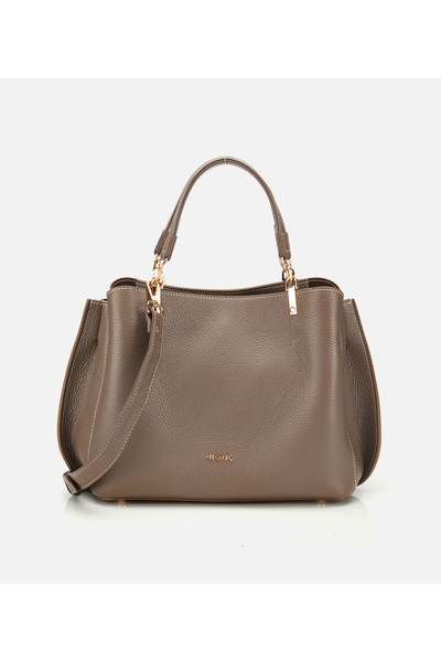 Hotiç Kadın Deri Vizon Fermuarlı Omuz Çantası