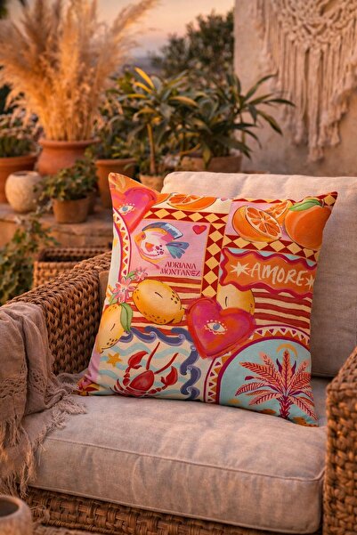 Evdek Çift Tarafı Baskılı Kırlent Kılıfı 6EOD15