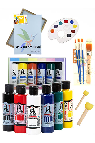 Artshop Südor 6x70 ml Ana Renk Akrilik Boya, 35x50 cm 1.Sınıf Tuval, NO: 2 Ze...