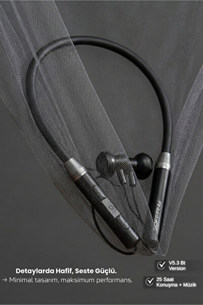 Soffany AP-18 Magnet Serisi Boyun Askılı Bluetooth 5.3 Kulaklık Siyah