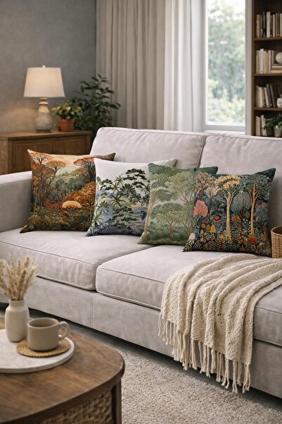 Arancione Co . غطاء وسادة مطبوع على الوجهين مكون من 4 قطع 6AOD8