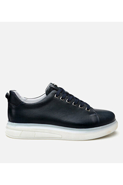 Hotiç Мъжки кожени ежедневни обувки в тъмносини цветове