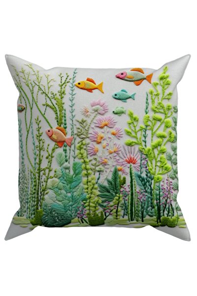 Evdek غطاء وسادة مطبوع رقميًا مطرز Ds31