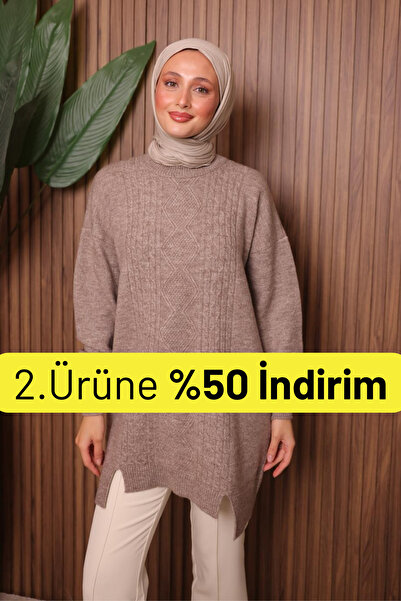 Balenbi Baklava Patterned Soft Hijab Knitwear Tunic 7032